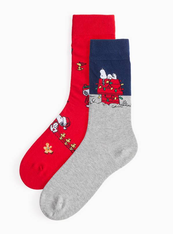 Snoopy Christmas Novelty Ankle Socks 2-Pack 6-8.5